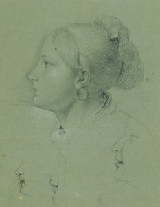 Cabeça de uma menina (Estudo sobre o "Homecoming of the Landwehr Man", 1817) de Johann Peter Krafft
