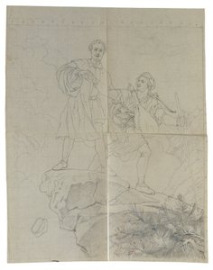 Manfred e o caçador de camurça de Johann Peter Krafft