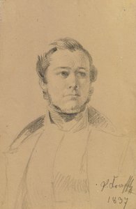 Estudo de retrato de Franz Xaver Eckl de Johann Peter Krafft