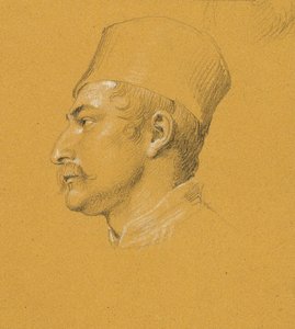 Estudo de retrato sobre o "Fracasso de Nicholas Zriny em frente da Fortaleza de Szigeth". de Johann Peter Krafft