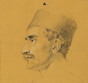 Estudo de retrato sobre o "Falha de Nikolaus Zriny em frente à Fortaleza de Szigeth" de Johann Peter Krafft