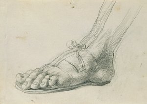 Estudo da sandália sobre "Rüdiger e Angelika" de Johann Peter Krafft