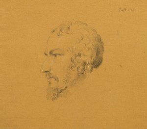 Estudo de um homem barbudo de Johann Peter Krafft