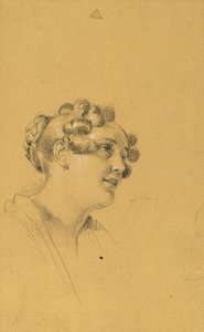 Estudo de retrato feminino para a "Saída do casal imperial após uma grave doença do imperador Franz I". de Johann Peter Krafft