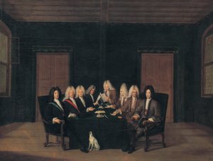 Francês:  Les emissaires au traité de Bade en septembre 1714 Os emissários do congresso de paz de Baden em 7 de setembro de 1714