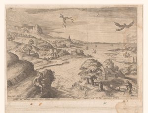 Paisagem com Narciso de Johann Sadeler (I) (attributed to)