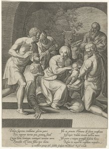 Adoração dos Pastores em nicho de Johann Sadeler (I)
