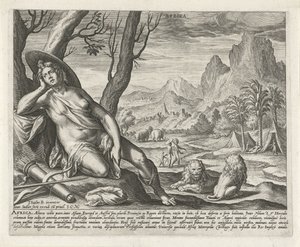 África África (título no objeto) Os quatro continentes (título da série) de Johann Sadeler (I)