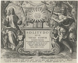 Cristo em Johannes de Doper Mannelijke kluizenaars (título da série) Solidão ou a Vida dos Padres Eremitas (título da série) Solitvdo Sive Vitae Patrvm Eremicolarum (título da série no objeto) de Johann Sadeler (I)