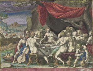 A humanidade antes das cheias
Sicut autem erat in diebus Noe (título sobre o objecto) de Johann Sadeler (I)