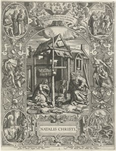 Natividade: Natal Natalis Christi (título no objeto) Os quatro feriados cristãos mais importantes (título da série) de Johann Sadeler (I)