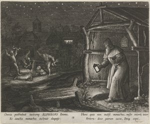 Santo Alfego de Cantuária como eremita
A vida virtuosa dos ermitãos (título da série)
Trophaeum vitae solitariae (título da série) de Johann Sadeler (I)