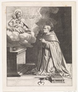 São Jacinto adora Maria com o Menino Jesus de Johann Sadeler (I)