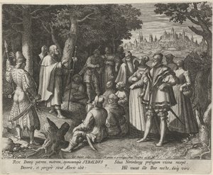 São Sebaldo de Nuremberga como eremita
A vida virtuosa dos ermitãos (título da série)
Trophaeum vitae solitariae (título da série) de Johann Sadeler (I)