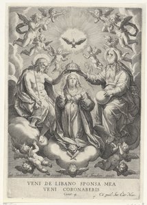 Coroação de Maria com tesouras angelicais de Johann Sadeler (I)