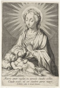 Maria adora o menino Jesus adormecido de Johann Sadeler (I)