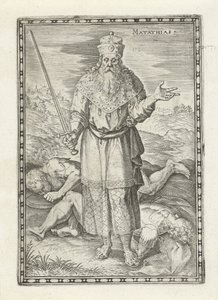 Mattias Matathias (título no objeto) Personagens do Antigo Testamento (título da série) de Johann Sadeler (I)