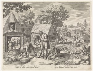 Matusalém e seus filhos História da família de Set / Julgando o bom e o ruim (título da série) Bonorum et Malorum consensio (título da série) de Johann Sadeler (I)