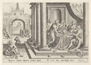 Praga das rãs e dos mosquitos História de Moisés antes do Êxodo (título da série) Historia plagarum em Aegijpto (título da série) de Johann Sadeler (I)