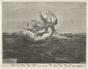 Criação de luz e escuridão Criação do Mundo (título da série) de Johann Sadeler (I)