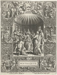 efusão do Espírito Santo: Pentecostes
Pentecostes (título sobre o objecto)
Os quatro principais feriados cristãos (título da série) de Johann Sadeler (I)