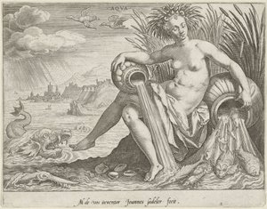 Água
Aqva (título sobre o objecto)
De vier elementen (título da série) de Johann Sadeler (I)