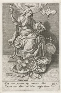 A sabedoria (Sapientia) supera a perplexidade humana (Caligo Humana)
Sapientia (título sobre o objecto)
Virtudes vencem vícios (título da série)