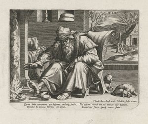 Inverno Hyems (título no objeto) As Quatro Estações (título da série) de Johann Sadeler (I)