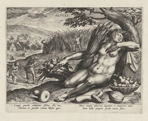 Verão Aestas (título no objeto) As Quatro Estações (título da série) de Johann Sadeler (I)