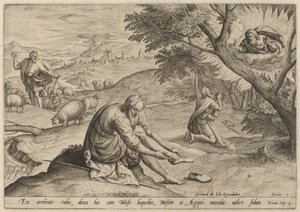 Deus Aparecendo a Moisés, 1585. de Johann Sadeler I
