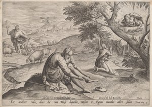 Deus Aparecendo a Moisés, 1585. de Johann Sadeler I