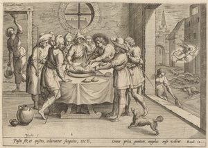 Preparação para a Páscoa, 1585. de Johann Sadeler I