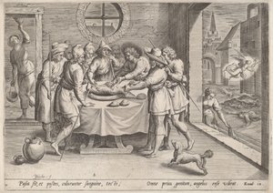 Preparação para a Páscoa, c.1585. de Johann Sadeler I
