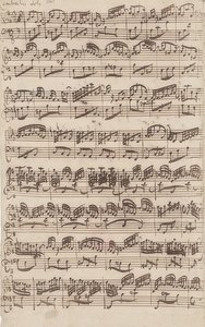 Allegro (solo de cravo) da primeira versão da Sonata nº 6 em Sol maior para violino e cravo obrigatório. 1725 de Johann Sebastian Bach