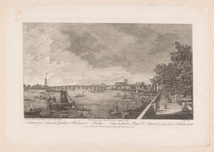 Vista dos jardins de Somerset na ponte de Westminster em Londres de Johann Sebastian Muller