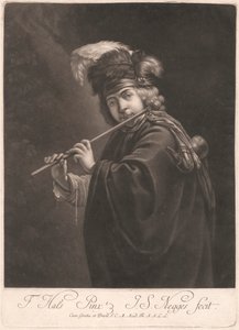 Rapaz a tocar uma flauta de Johann Simon Negges