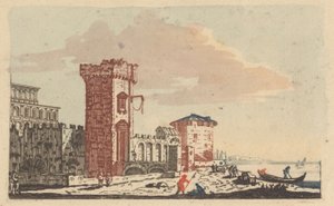 Castelos, Ruínas e Paisagens Marinhas - Gravuras a Seis Cores de Johann Teyler