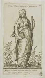 Euterpe, musa da música, prato 10 de Parnassus Biceps de Johann Theodor de Bry