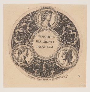 Immodica Ira Gignit Insaniam, Design para Interiores de Tazze de Johann Theodor de Bry