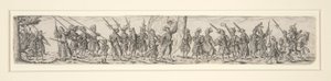 Soldados marchando com um porta-estandarte de Johann Theodor de Bry