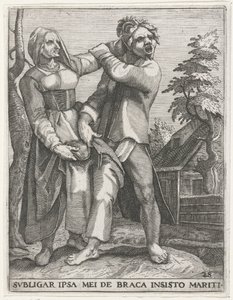 Strijd om de broek VOU ME AMARGAR AS CALÇAS INSISTENTES DO MEU MARIDO (título no objeto) Emblemas Seculares, 1596 (título da série)