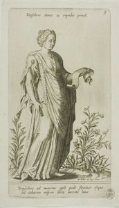 Terpsichore, Muse of Dance, placa 9 de Parnassus Biceps de Johann Theodor de Bry