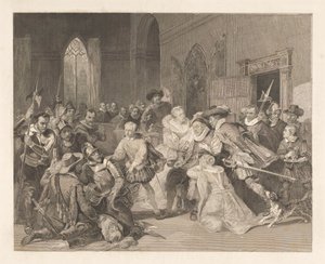 Ataque de Jean de Jauregui ao Príncipe Guilherme I, 18 de Março de 1852 de Johann Wilhelm Kaiser (I)