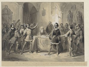 O Duque Guilherme estabelece uma ligação com os nobres e cidades da Holanda de Johann Wilhelm Kaiser (I)