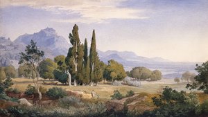 Uma Paisagem Arcadiana (lápis e aguarela)