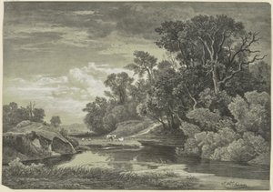 No Arly perto de Karlsruhe de Johann Wilhelm Schirmer