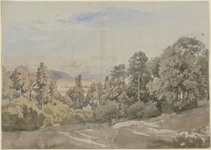 Floresta com vista ao longe de Johann Wilhelm Schirmer