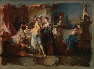 O filho pródigo que vive com prostitutas, c.1750 (óleo sobre tela)