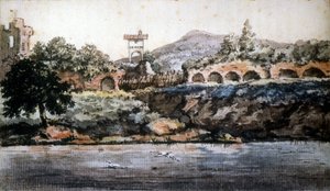 Roma - vista do Tibre, aguarela de Goethe. sd. Século XIX.