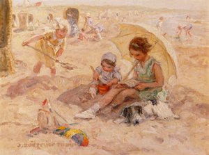Prazer de praia (óleo sobre tela) de Johann Zoetelief Tromp